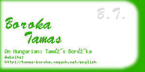 boroka tamas business card